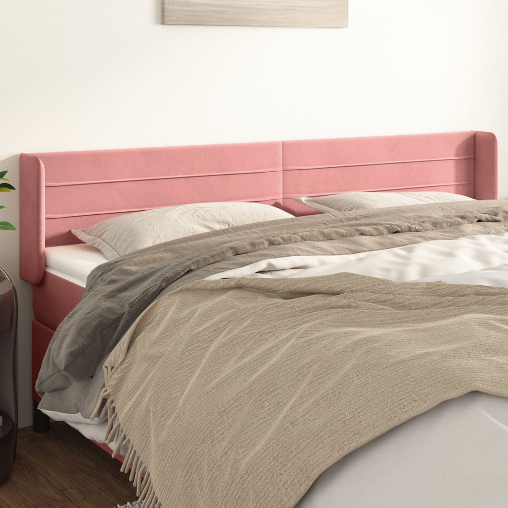 vidaXL Hoofdbord met randen 83x16x78/88 cm fluweel lichtgrijs