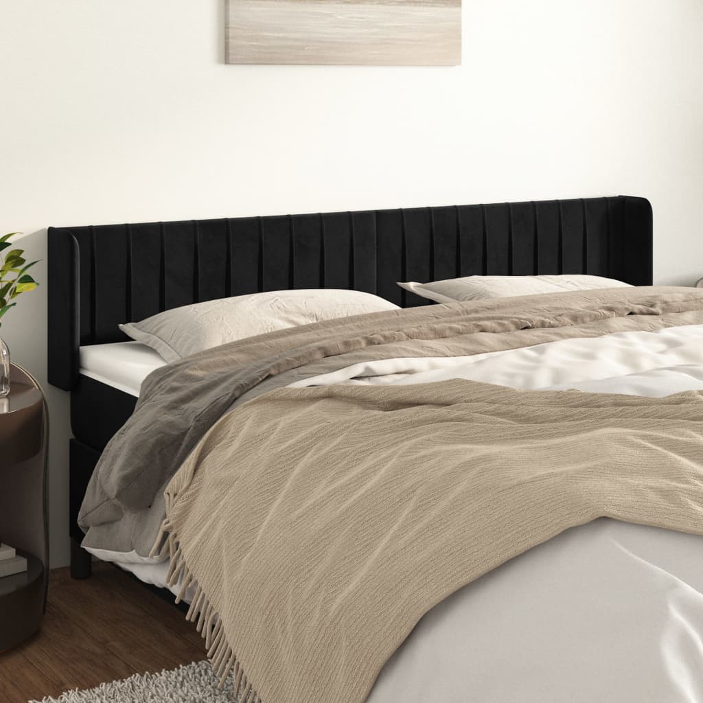 vidaXL Hoofdbord met randen 83x16x78/88 cm fluweel lichtgrijs