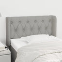 vidaXL Headboard with Wings 83x16x78/88 cm Fabric Light Grey