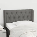 vidaXL Headboard with Wings 83x16x78/88 cm Fabric Light Grey