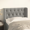 vidaXL Headboard with Edges 83x16x78/88 cm Velvet Light Gray