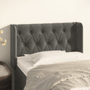 vidaXL Headboard with Edges 83x16x78/88 cm Velvet Light Gray