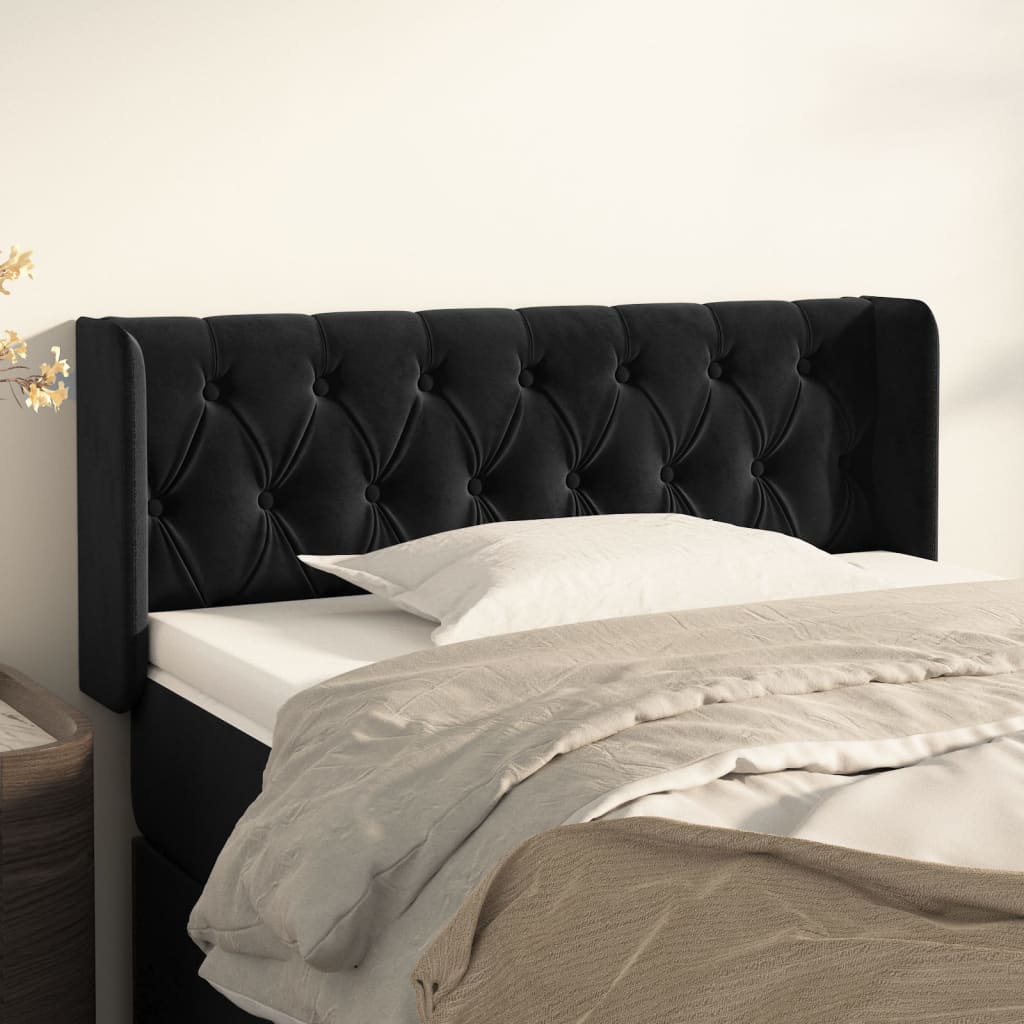 vidaXL Hoofdbord met randen 83x16x78/88 cm fluweel lichtgrijs
