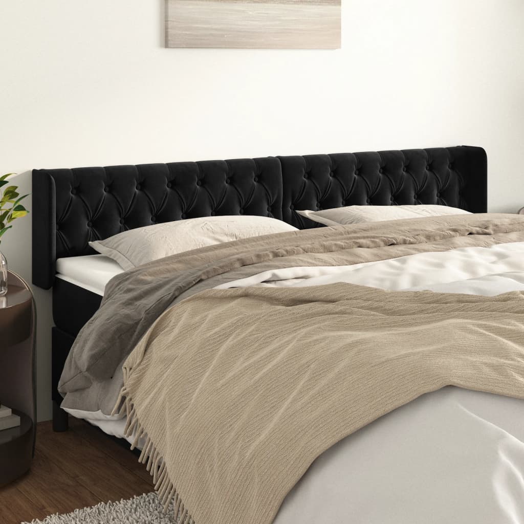vidaXL Hoofdbord met randen 83x16x78/88 cm fluweel lichtgrijs