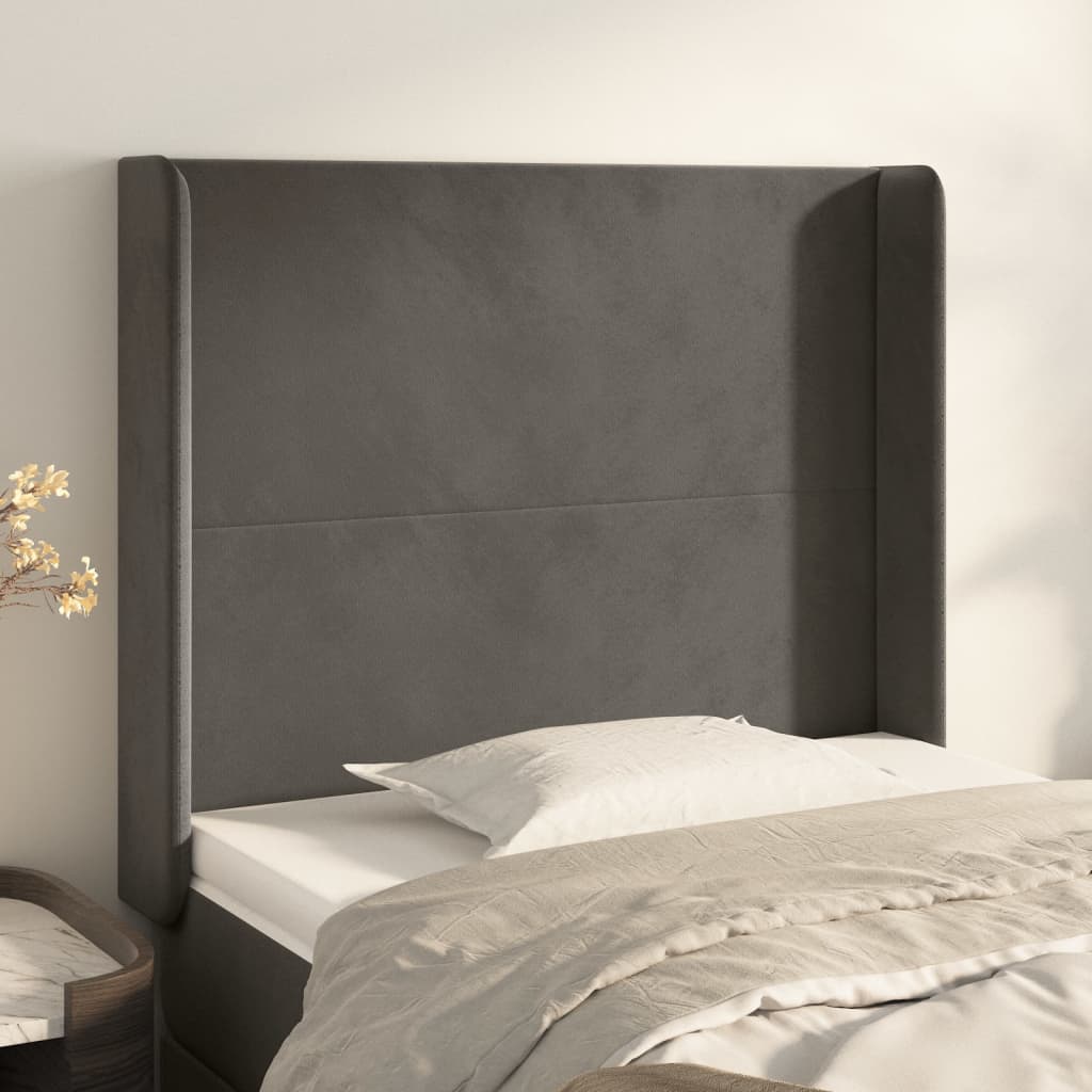 vidaXL Headboard with Edges 83x16x78/88 cm Velvet Light Gray
