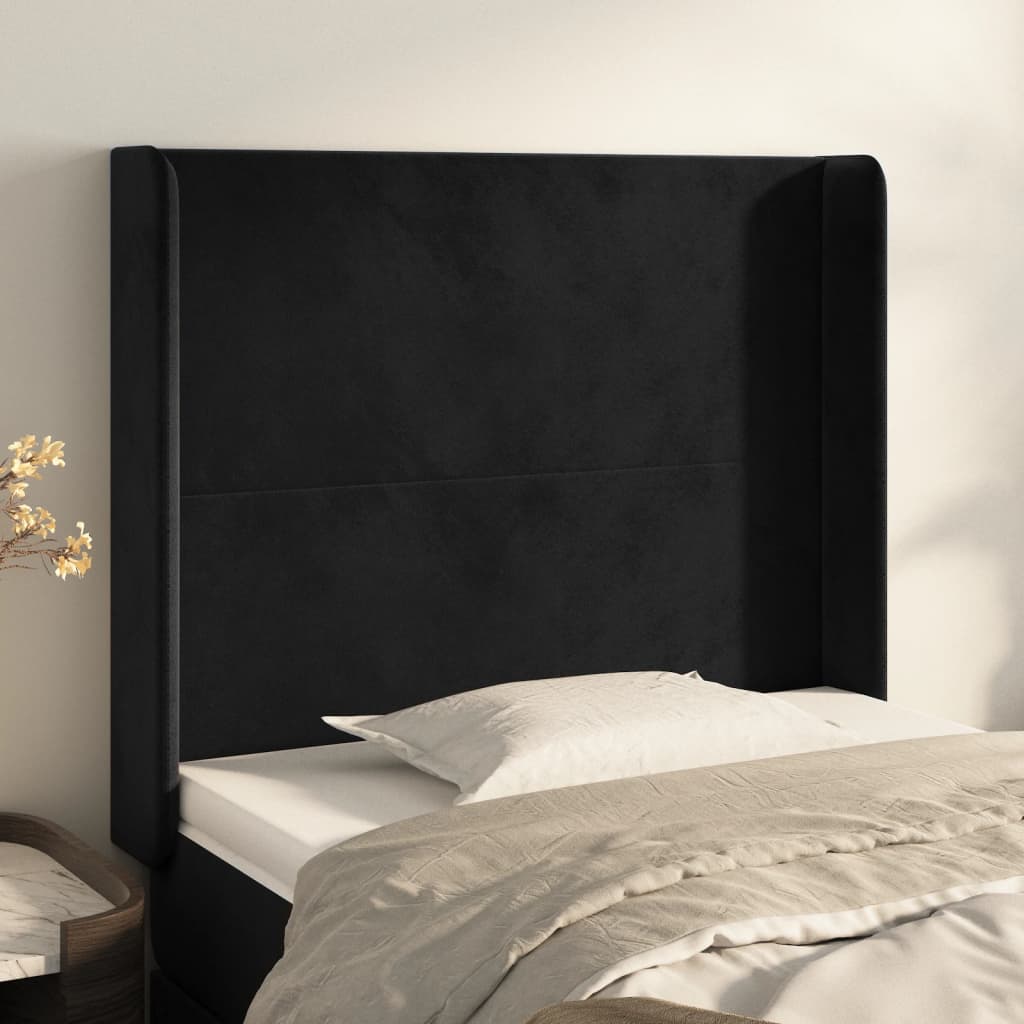 vidaXL Headboard with Edges 83x16x78/88 cm Velvet Light Gray