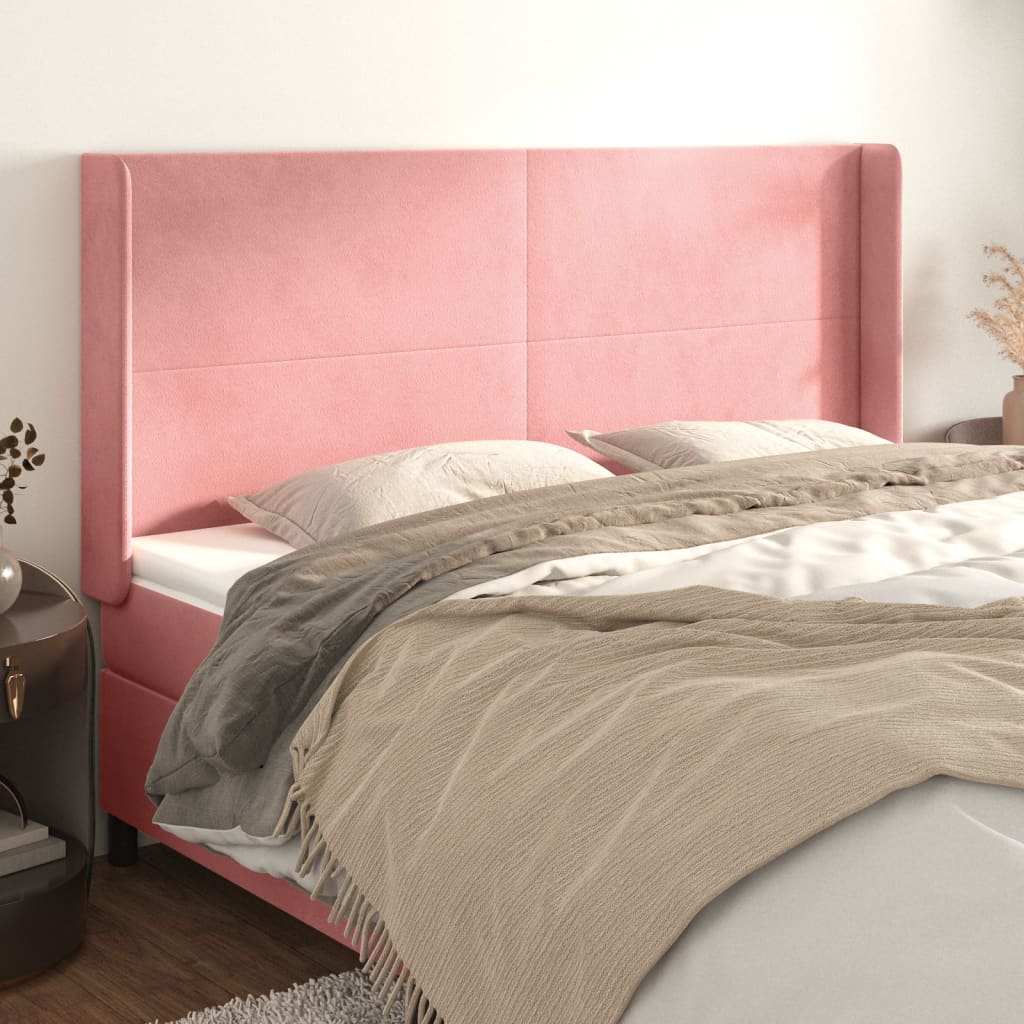 vidaXL Headboard with Edges 83x16x78/88 cm Velvet Light Gray