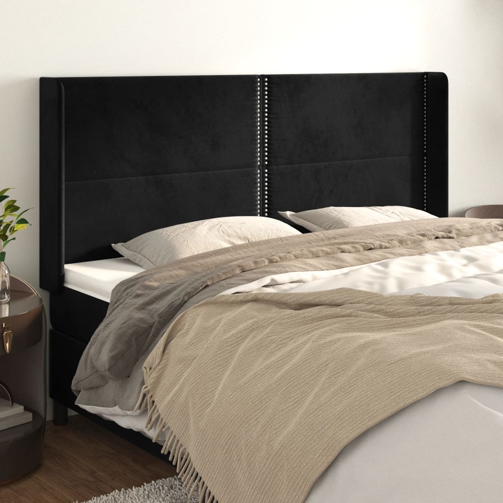 vidaXL Hoofdbord met randen 83x16x78/88 cm fluweel lichtgrijs