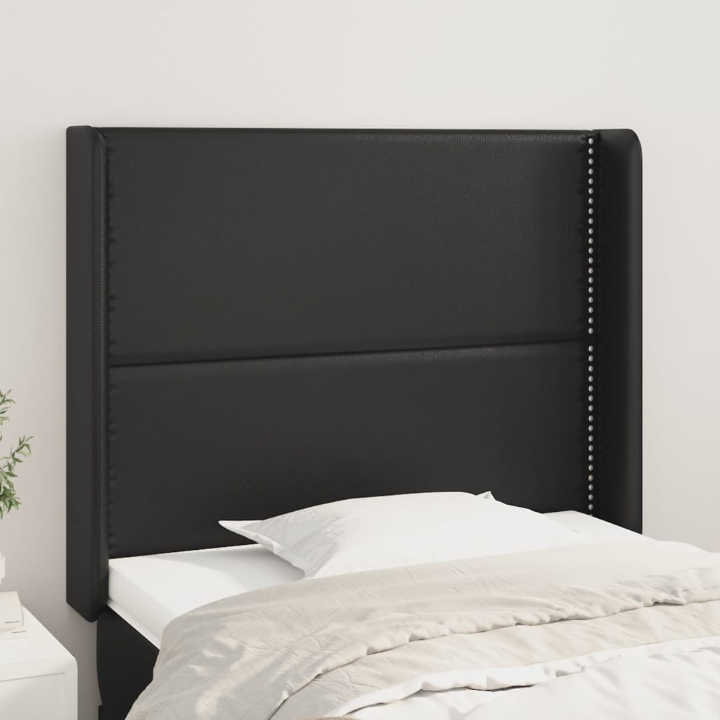 vidaXL Hoofdbord met randen 83x16x78/88 cm kunstleer zwart