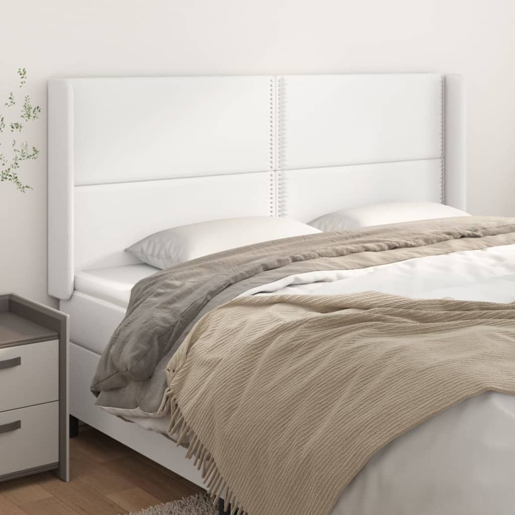 vidaXL Hoofdbord met randen 83x16x78/88 cm kunstleer zwart