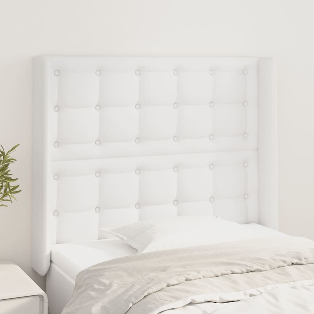 vidaXL Hoofdbord met randen 83x16x78/88 cm kunstleer zwart
