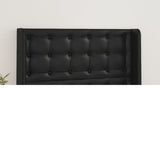 vidaXL Hoofdbord met randen 83x16x78/88 cm kunstleer zwart