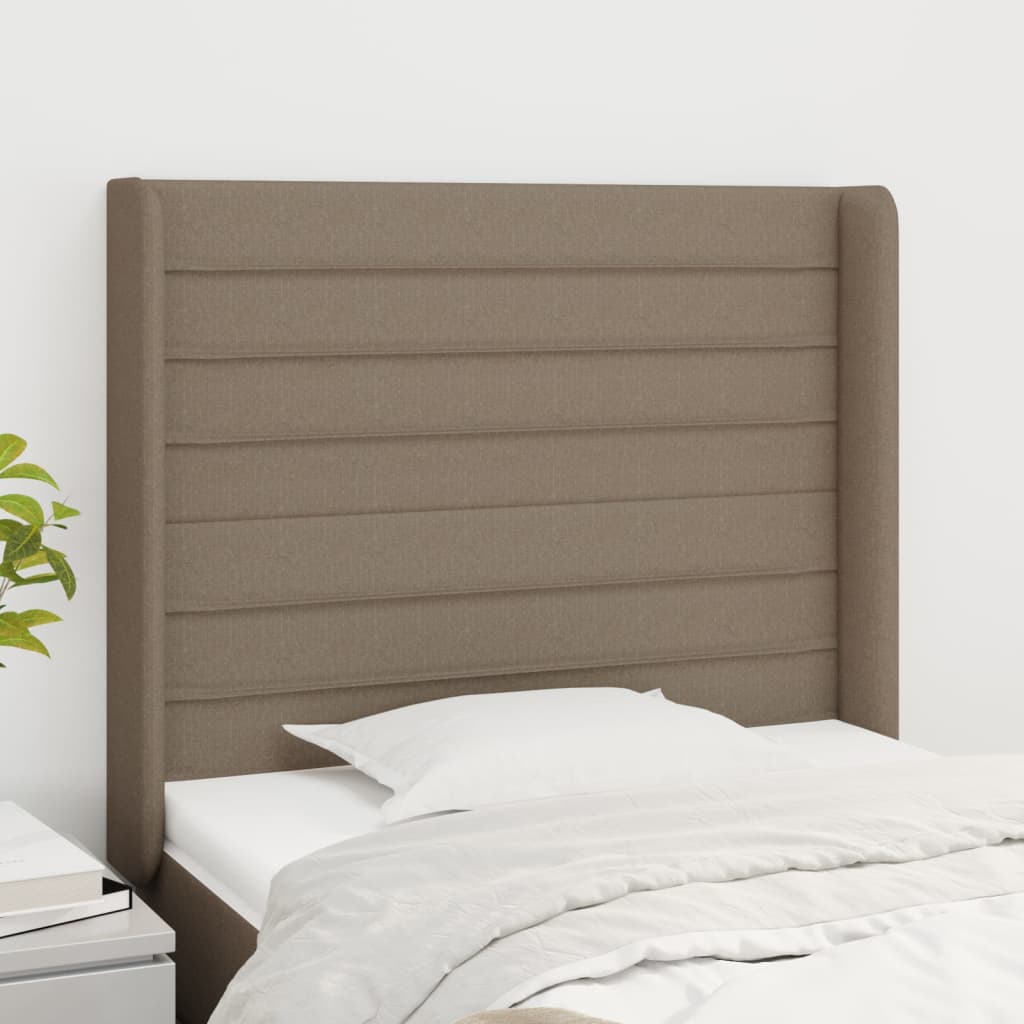 vidaXL Hoofdbord met randen 83x16x78/88 cm stof lichtgrijs
