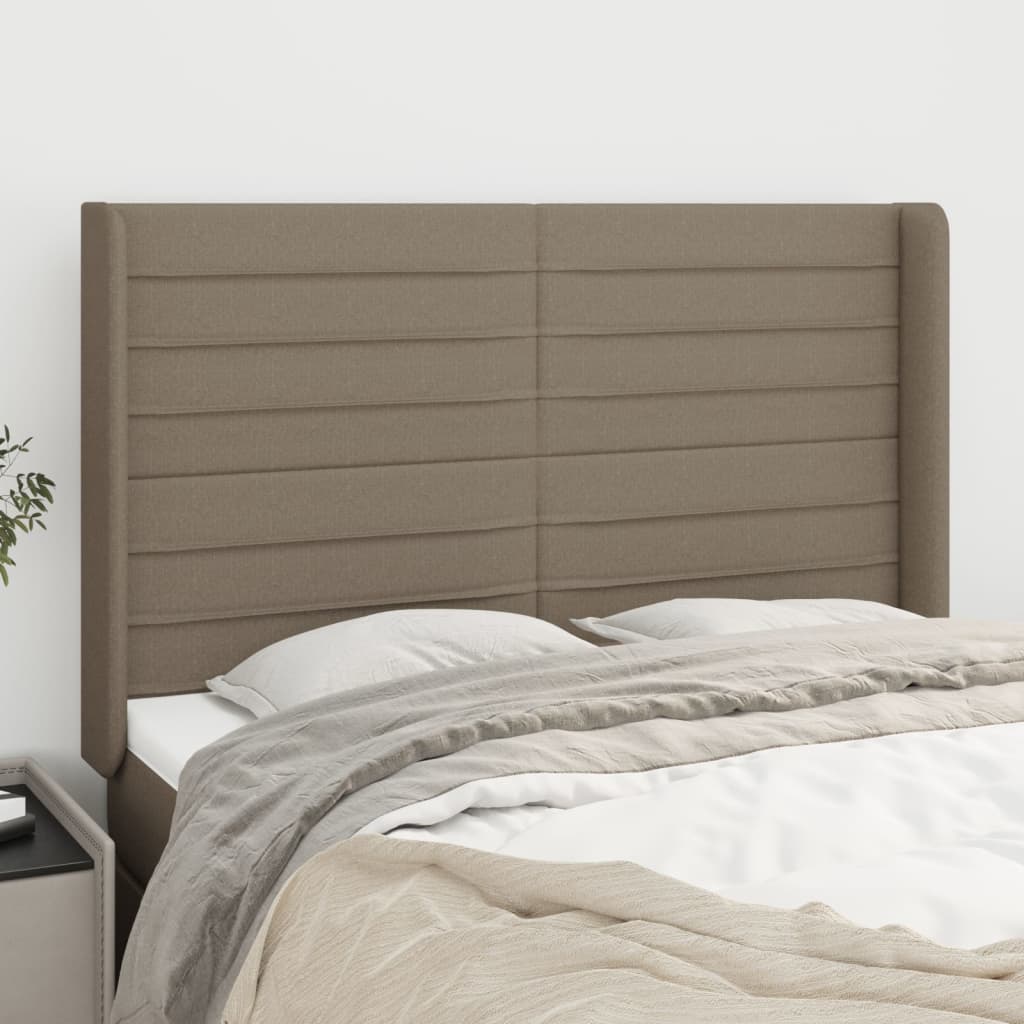 vidaXL Hoofdbord met randen 83x16x78/88 cm stof lichtgrijs