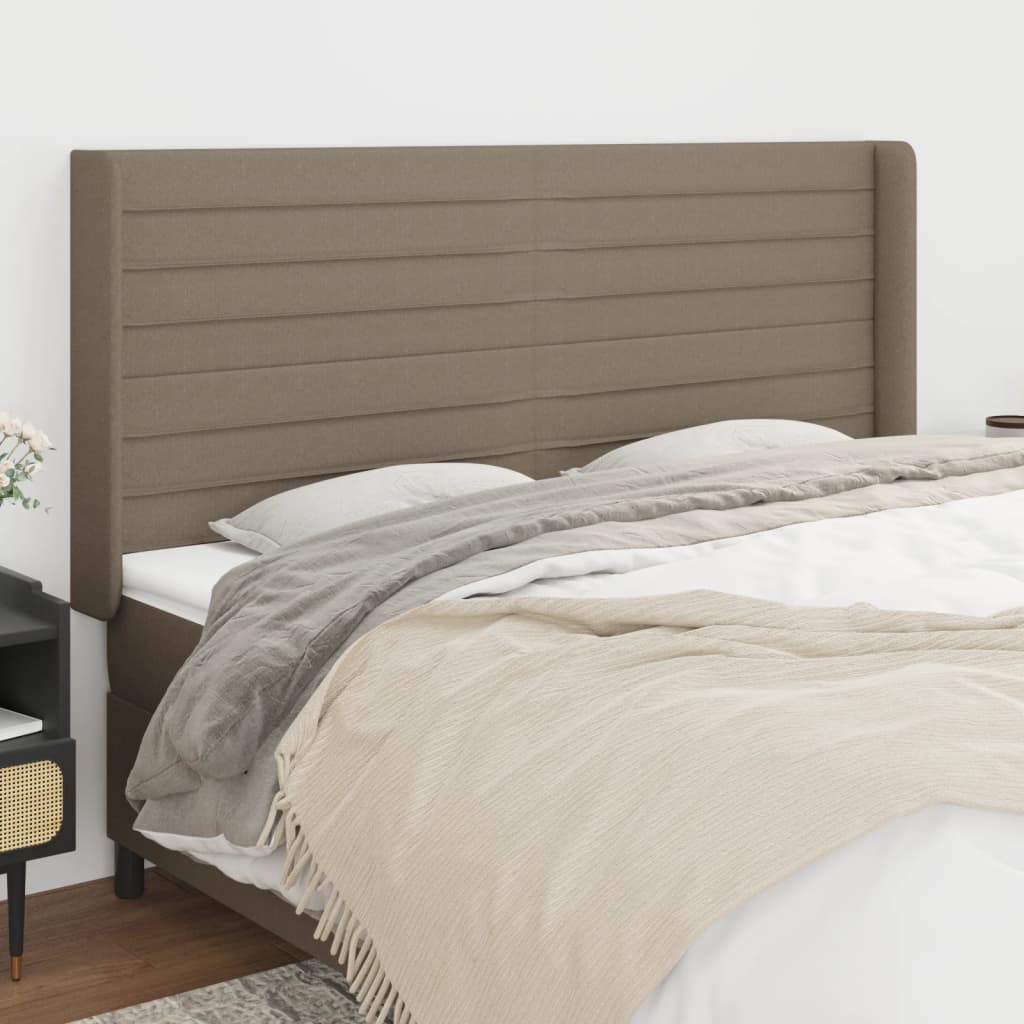 vidaXL Hoofdbord met randen 83x16x78/88 cm stof lichtgrijs
