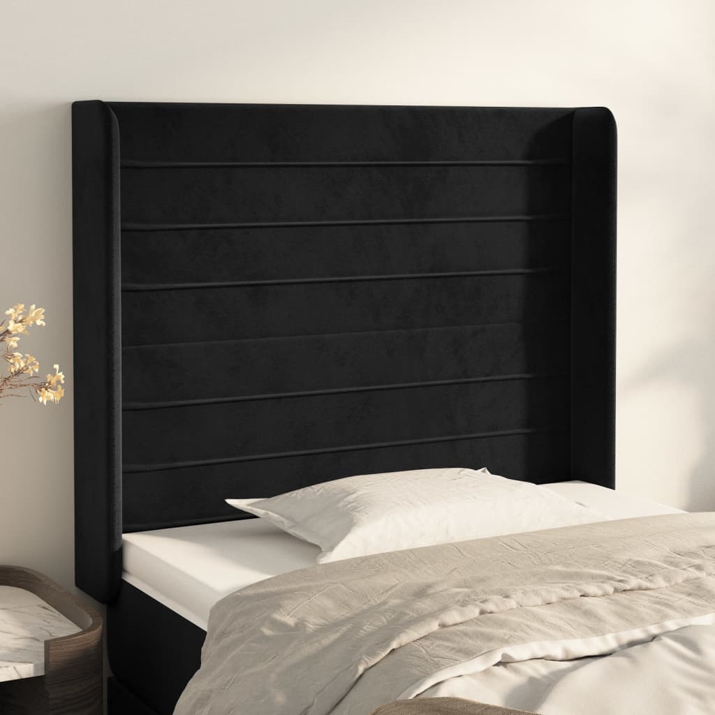 vidaXL Hoofdbord met randen 83x16x78/88 cm fluweel lichtgrijs