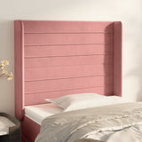 vidaXL Hoofdbord met randen 83x16x78/88 cm fluweel lichtgrijs