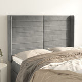 vidaXL Hoofdbord met randen 83x16x78/88 cm fluweel lichtgrijs