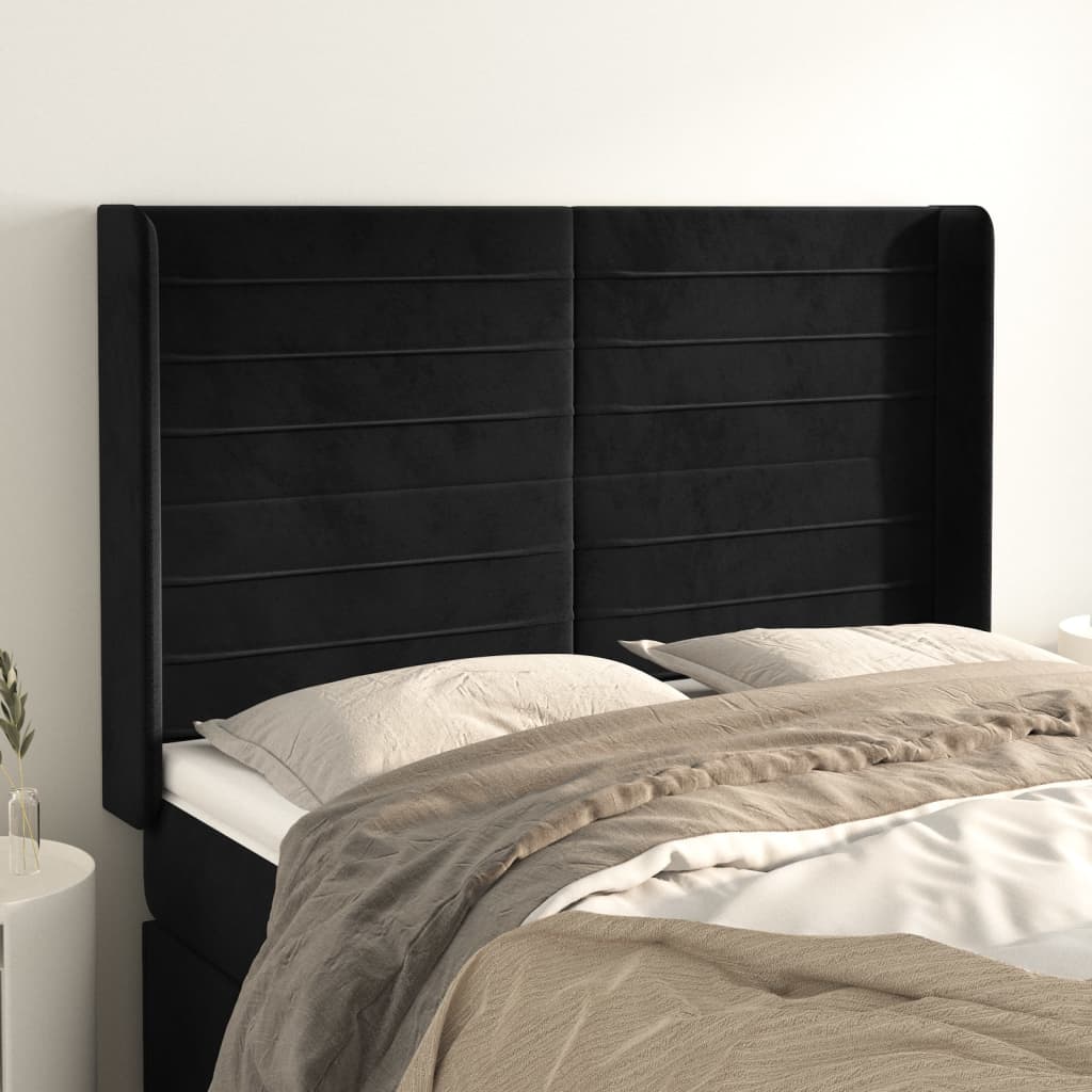 vidaXL Hoofdbord met randen 83x16x78/88 cm fluweel lichtgrijs