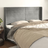 vidaXL Hoofdbord met randen 83x16x78/88 cm fluweel lichtgrijs
