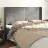 vidaXL Hoofdbord met randen 83x16x78/88 cm fluweel lichtgrijs