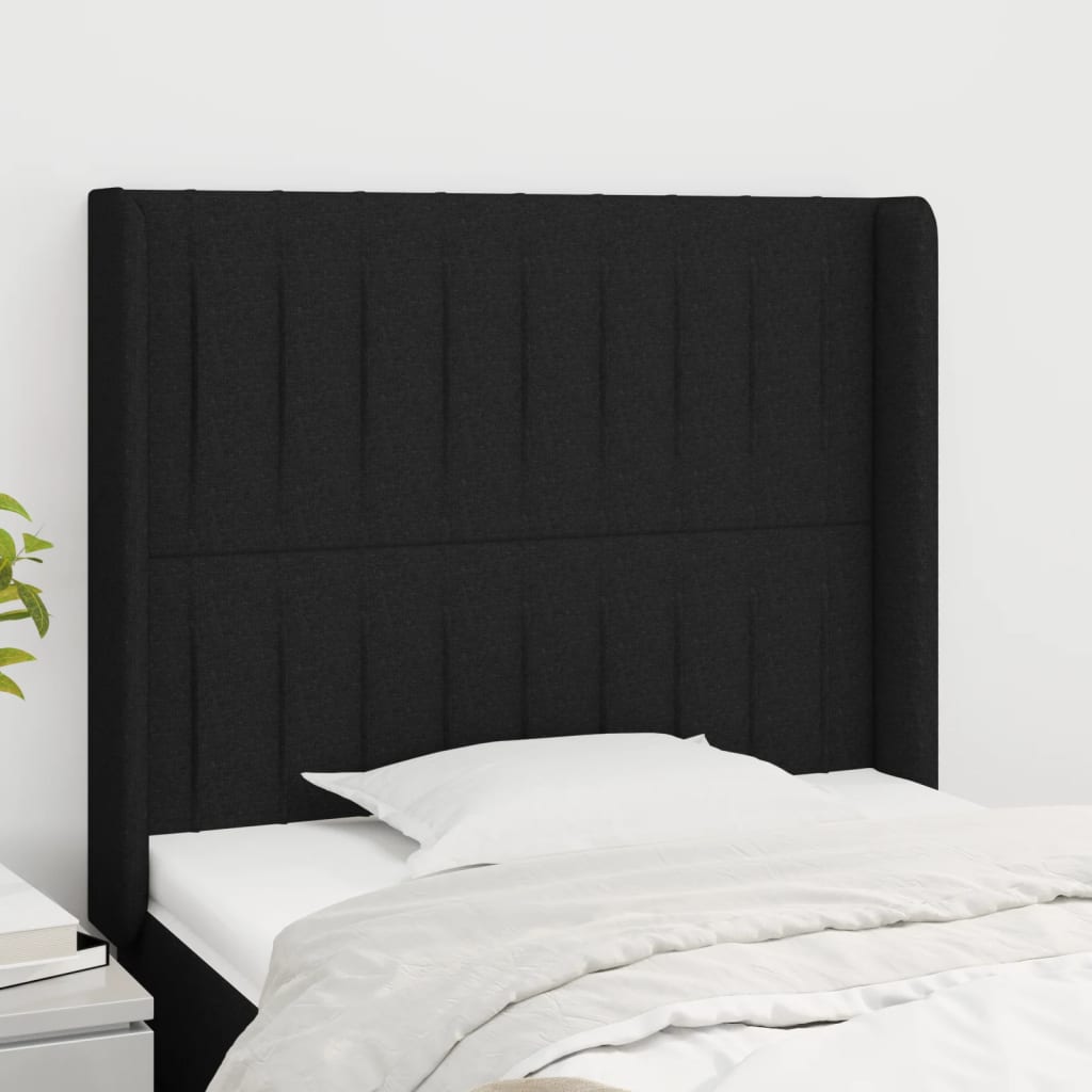 vidaXL Hoofdbord met randen 83x16x78/88 cm stof lichtgrijs