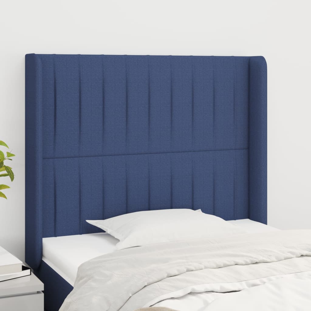 vidaXL Hoofdbord met randen 83x16x78/88 cm stof lichtgrijs