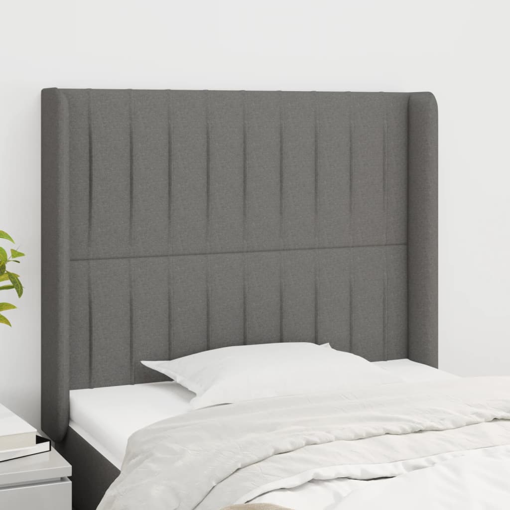 vidaXL Hoofdbord met randen 83x16x78/88 cm stof lichtgrijs
