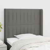 vidaXL Hoofdbord met randen 83x16x78/88 cm stof lichtgrijs
