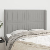 vidaXL Hoofdbord met randen 83x16x78/88 cm stof lichtgrijs
