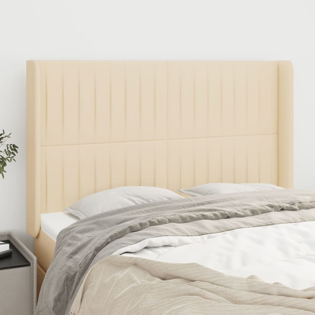 vidaXL Hoofdbord met randen 83x16x78/88 cm stof lichtgrijs