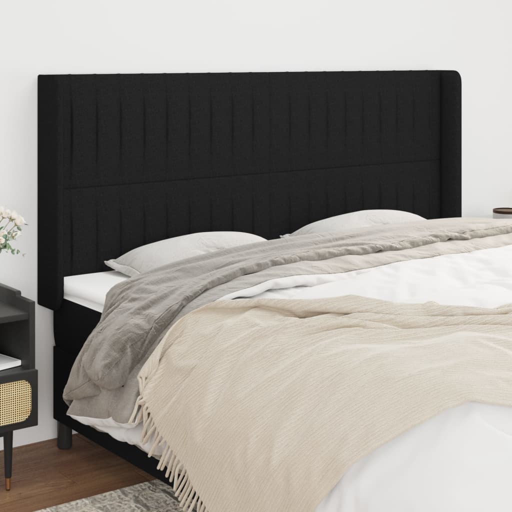vidaXL Hoofdbord met randen 83x16x78/88 cm stof lichtgrijs