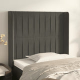 vidaXL Hoofdbord met randen 83x16x78/88 cm fluweel lichtgrijs