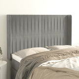 vidaXL Hoofdbord met randen 83x16x78/88 cm fluweel lichtgrijs