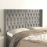 vidaXL Hoofdbord met randen 83x16x78/88 cm fluweel lichtgrijs
