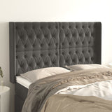 vidaXL Hoofdbord met randen 83x16x78/88 cm fluweel lichtgrijs