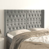 vidaXL Hoofdbord met randen 83x16x78/88 cm fluweel lichtgrijs