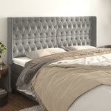 vidaXL Hoofdbord met randen 83x16x78/88 cm fluweel lichtgrijs