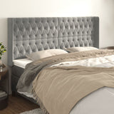 vidaXL Hoofdbord met randen 83x16x78/88 cm fluweel lichtgrijs