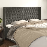 vidaXL Hoofdbord met randen 83x16x78/88 cm fluweel lichtgrijs