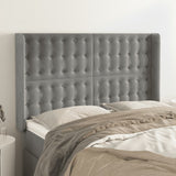 vidaXL Hoofdbord met randen 83x16x78/88 cm fluweel lichtgrijs