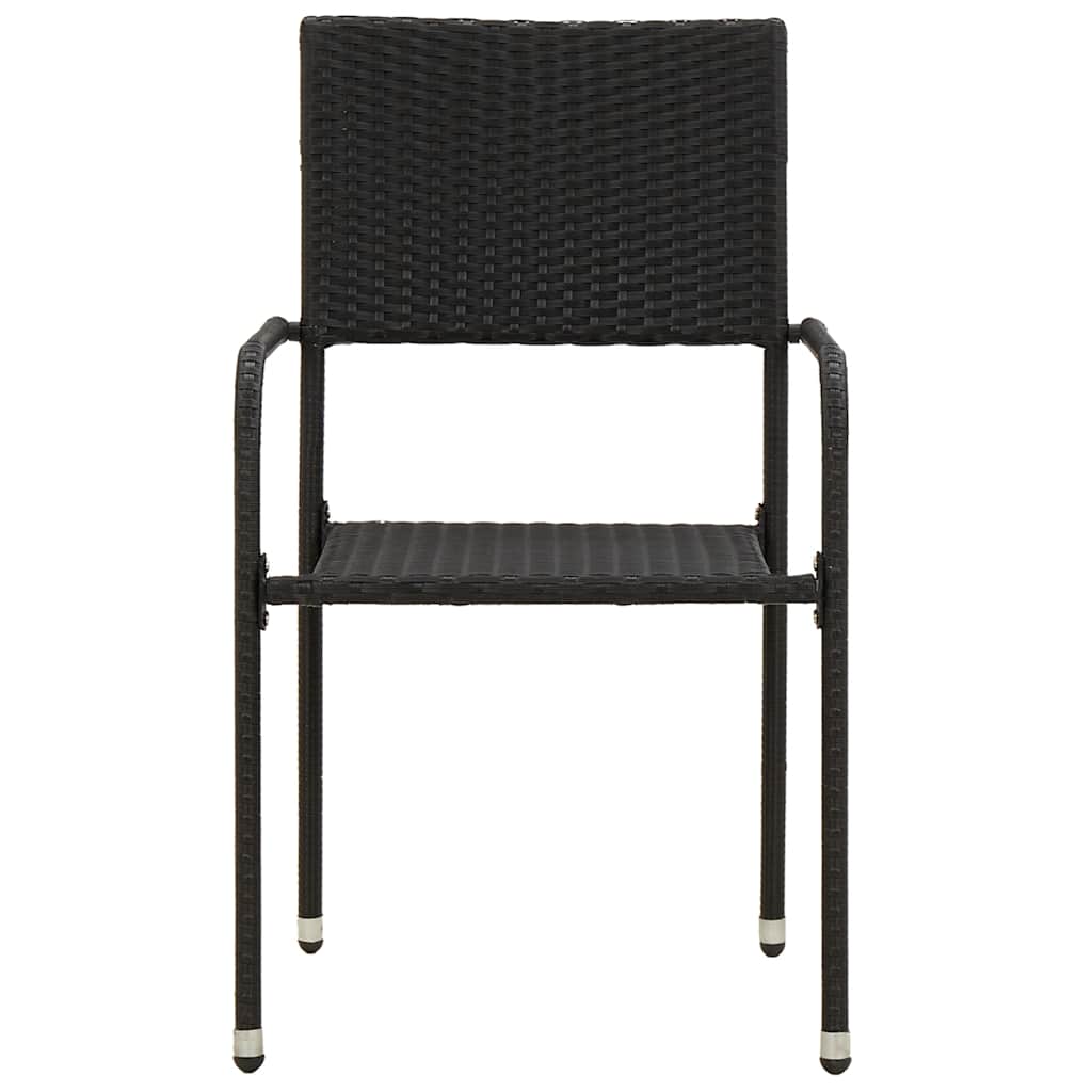 vidaXL 3-delige Tuinset poly rattan zwart
