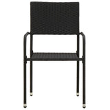 vidaXL 3-delige Tuinset poly rattan zwart