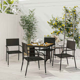 vidaXL 3-delige Tuinset poly rattan zwart