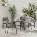 vidaXL 3-delige Tuinset poly rattan zwart