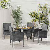 vidaXL 3-delige Tuinset poly rattan zwart
