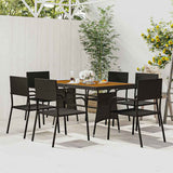 vidaXL 5-delige Tuinset poly rattan zwart
