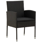 vidaXL 5-delige Tuinset poly rattan zwart