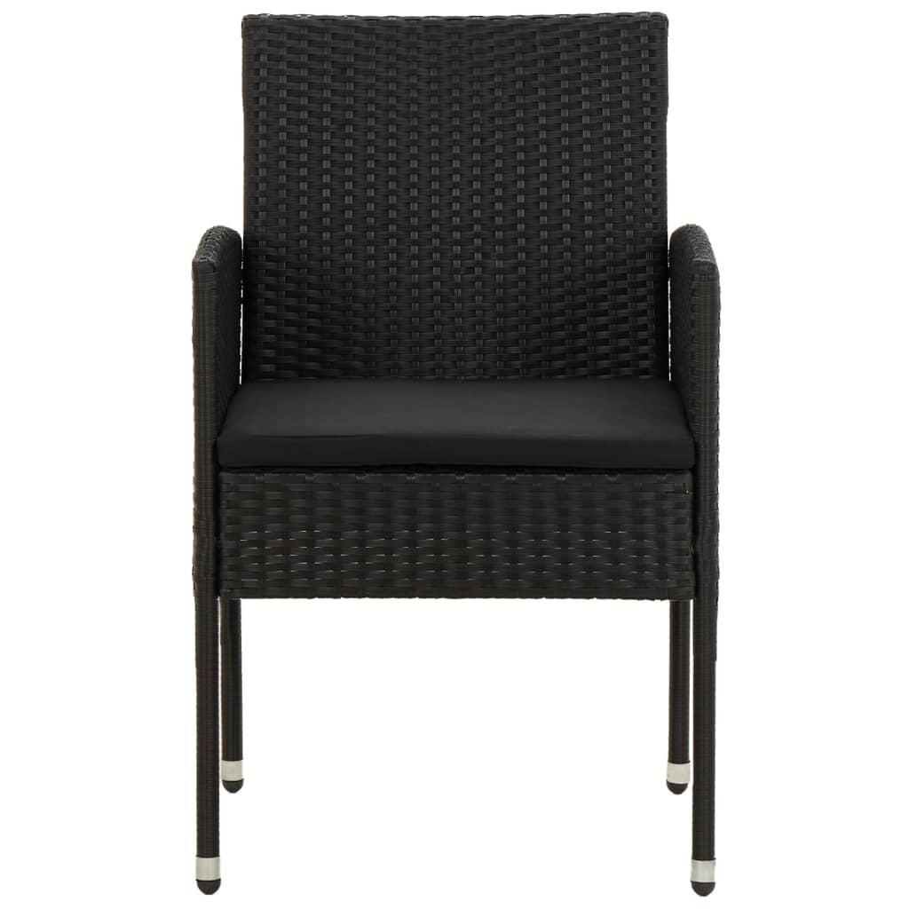 vidaXL 5-delige Tuinset poly rattan zwart