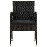 vidaXL 5-delige Tuinset poly rattan zwart